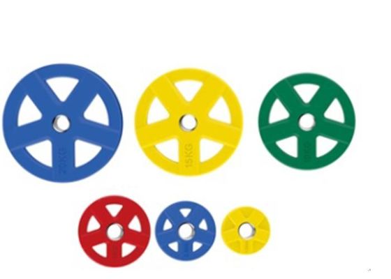 Płyty do podnoszenia ciężarów o niskim poziomie hałasu, powlekane gumowo, odporne na duże uderzenia, trwałe płyty przeznaczone do siłowni ciężkiej